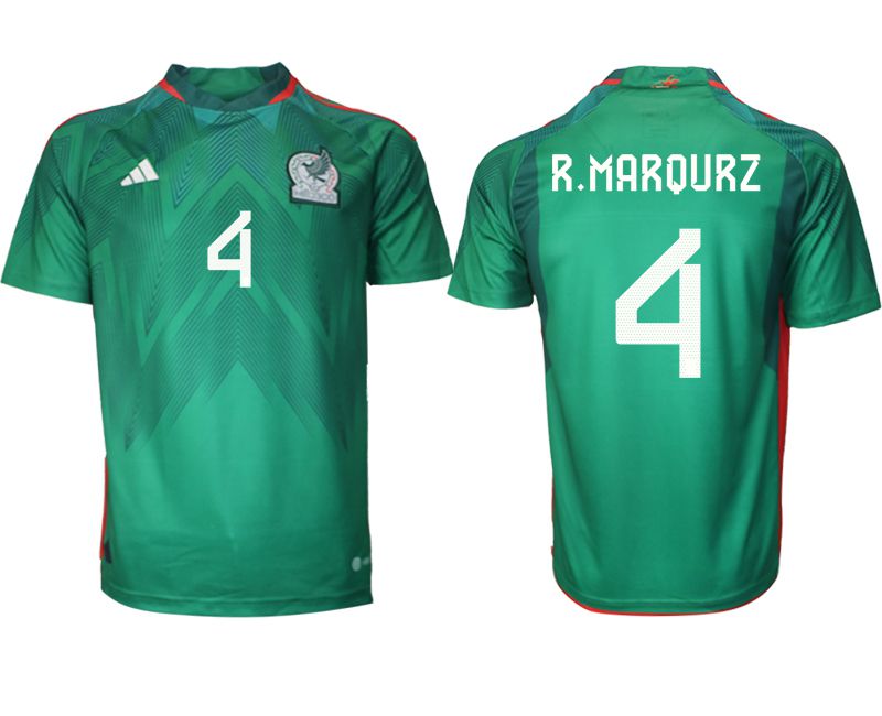 Men 2022 World Cup National Team Mexico home aaa version green #4 Soccer Jersey->mexico jersey->Soccer Country Jersey